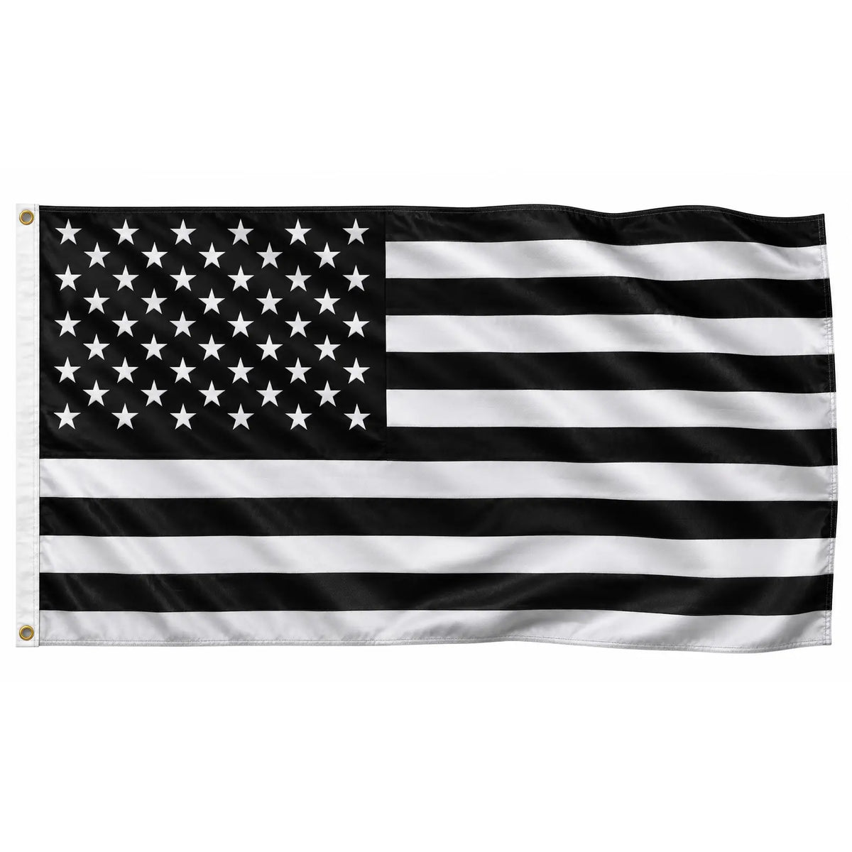 Large 3'x5' Black and White American Flag