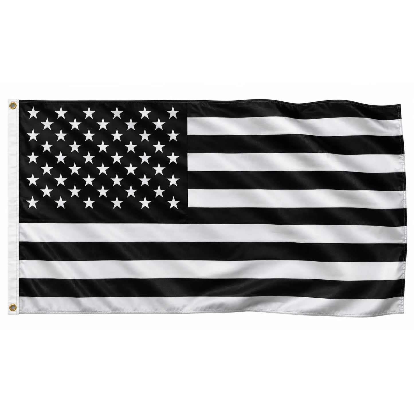Large 3'x5' Black and White American Flag
