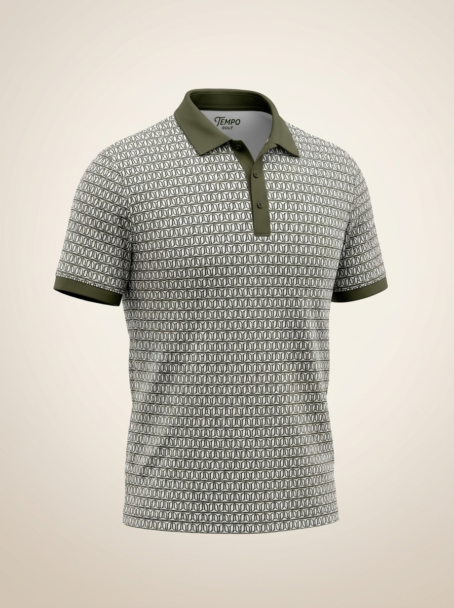 Sage Green Mosaic Performance Polo