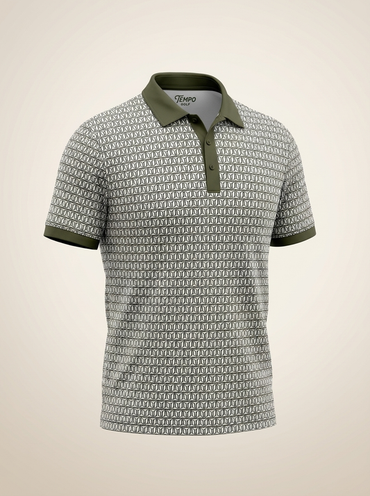 Sage Green Mosaic Performance Polo